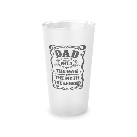 DAD THE MAN THE MYTH THE LEGEND Frosted Pint Glass, 16oz