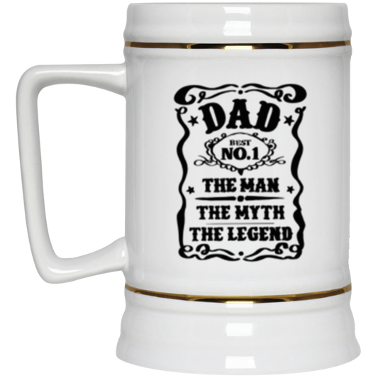 DAD THE MAN THE MYTH THE LEGEND Beer Stein 22oz.