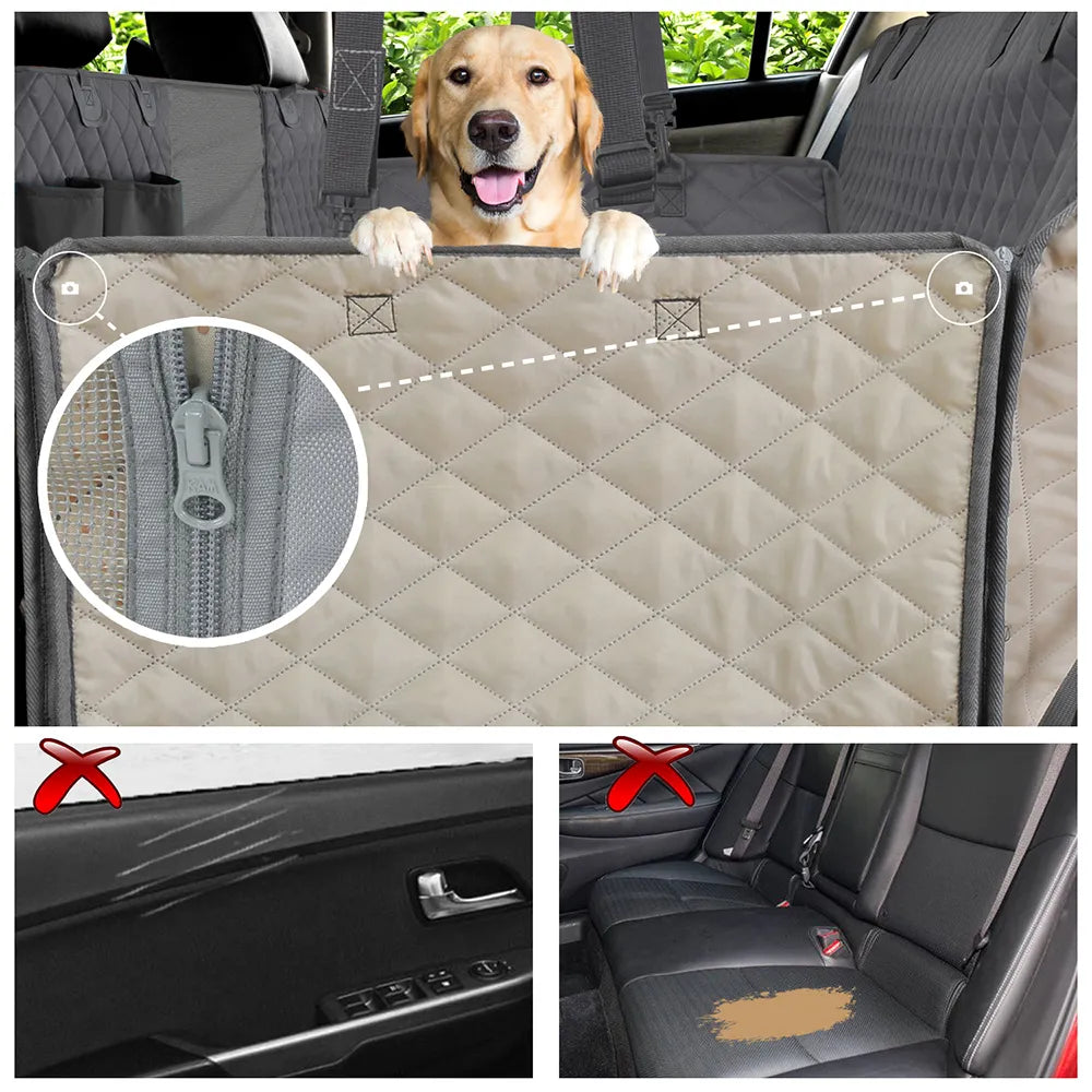 Waterproof Dog Seat Cover with Pockets