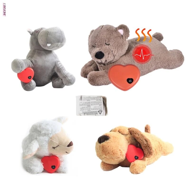 CalmCanine™ CozyCompanion: Plush with Heat and Heartbeat for Tiny Tails