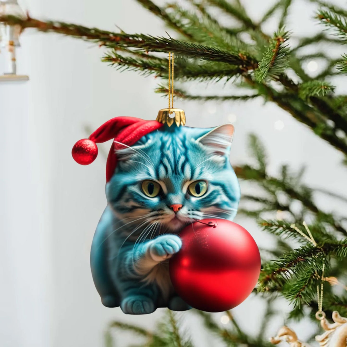 Funny Cat Christmas Tree Ornament