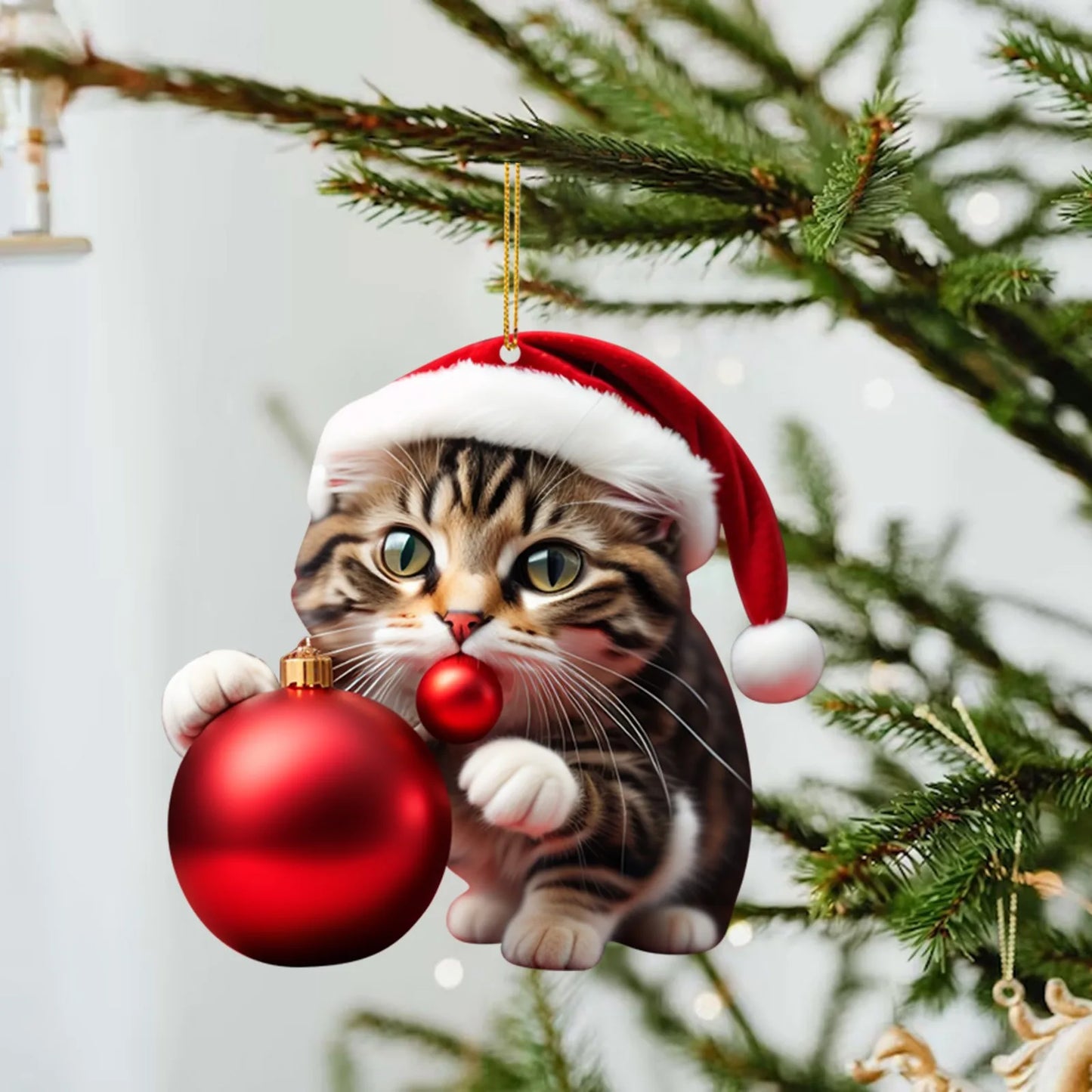 Funny Cat Christmas Tree Ornament