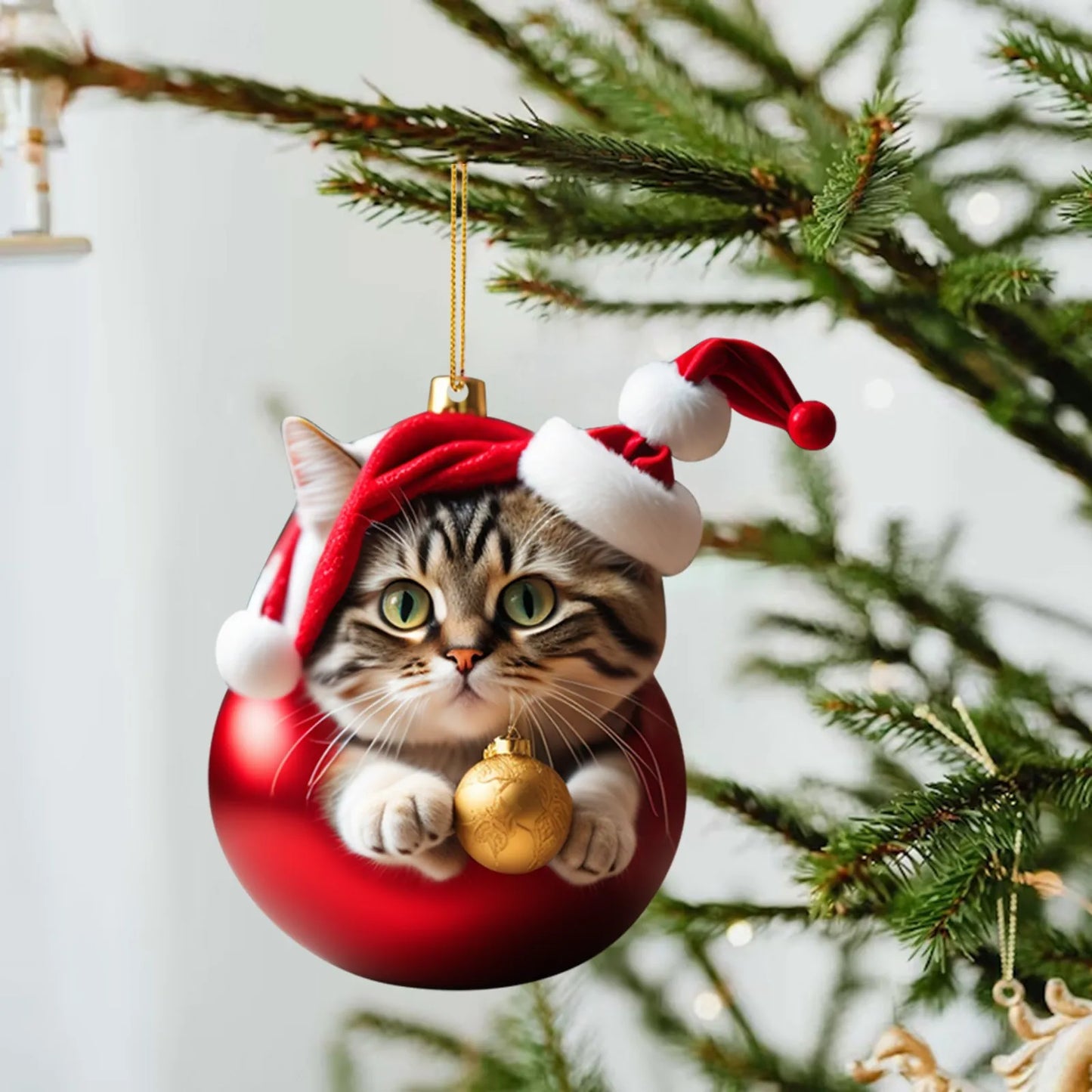 Funny Cat Christmas Tree Ornament