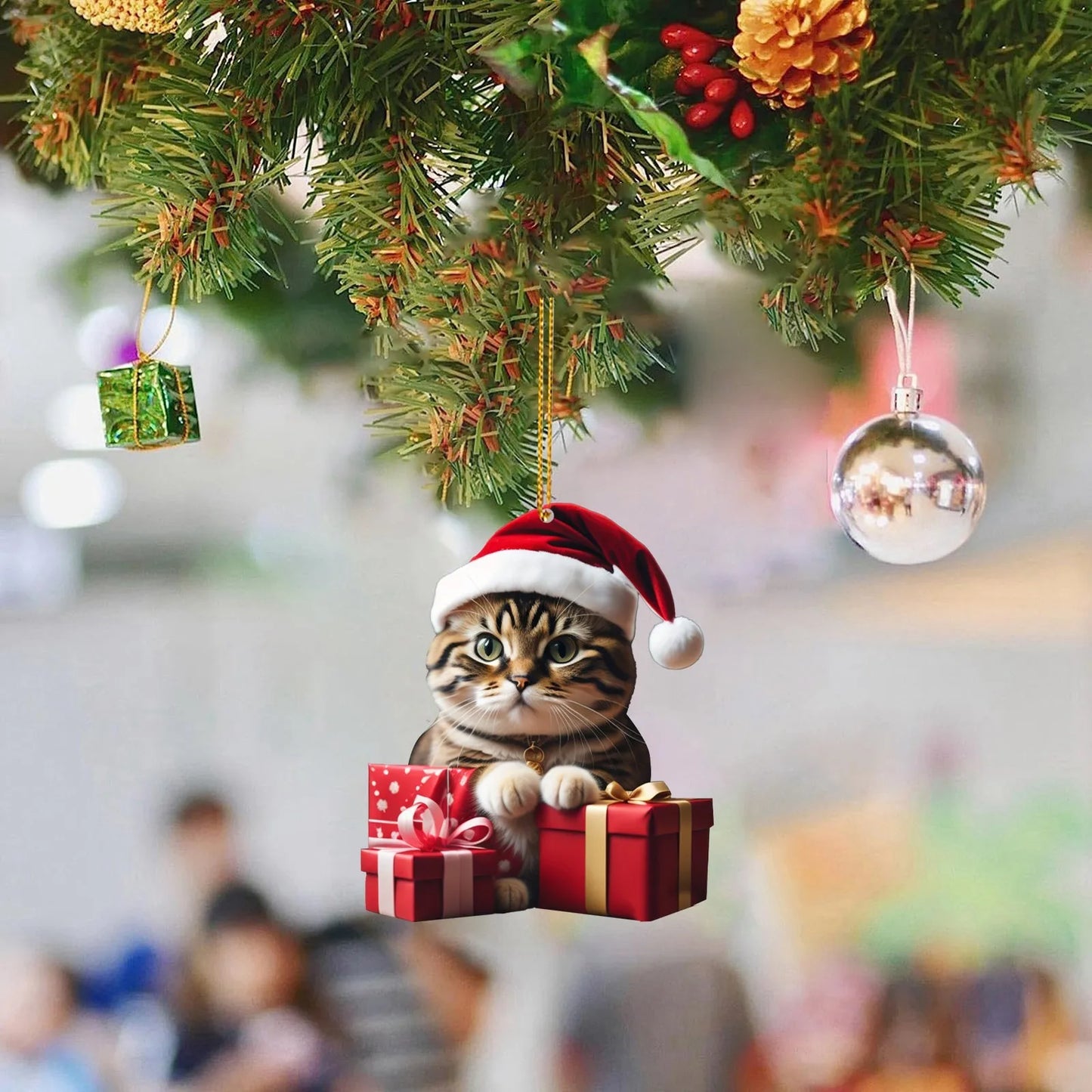 Funny Cat Christmas Tree Ornament