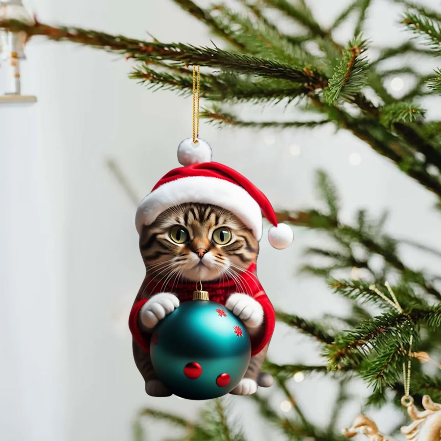 Funny Cat Christmas Tree Ornament