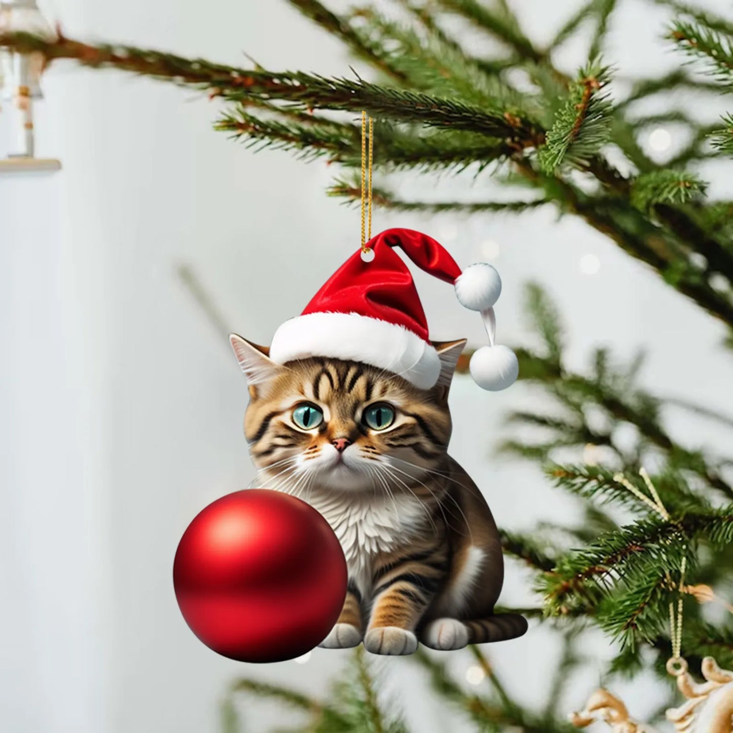 Funny Cat Christmas Tree Ornament