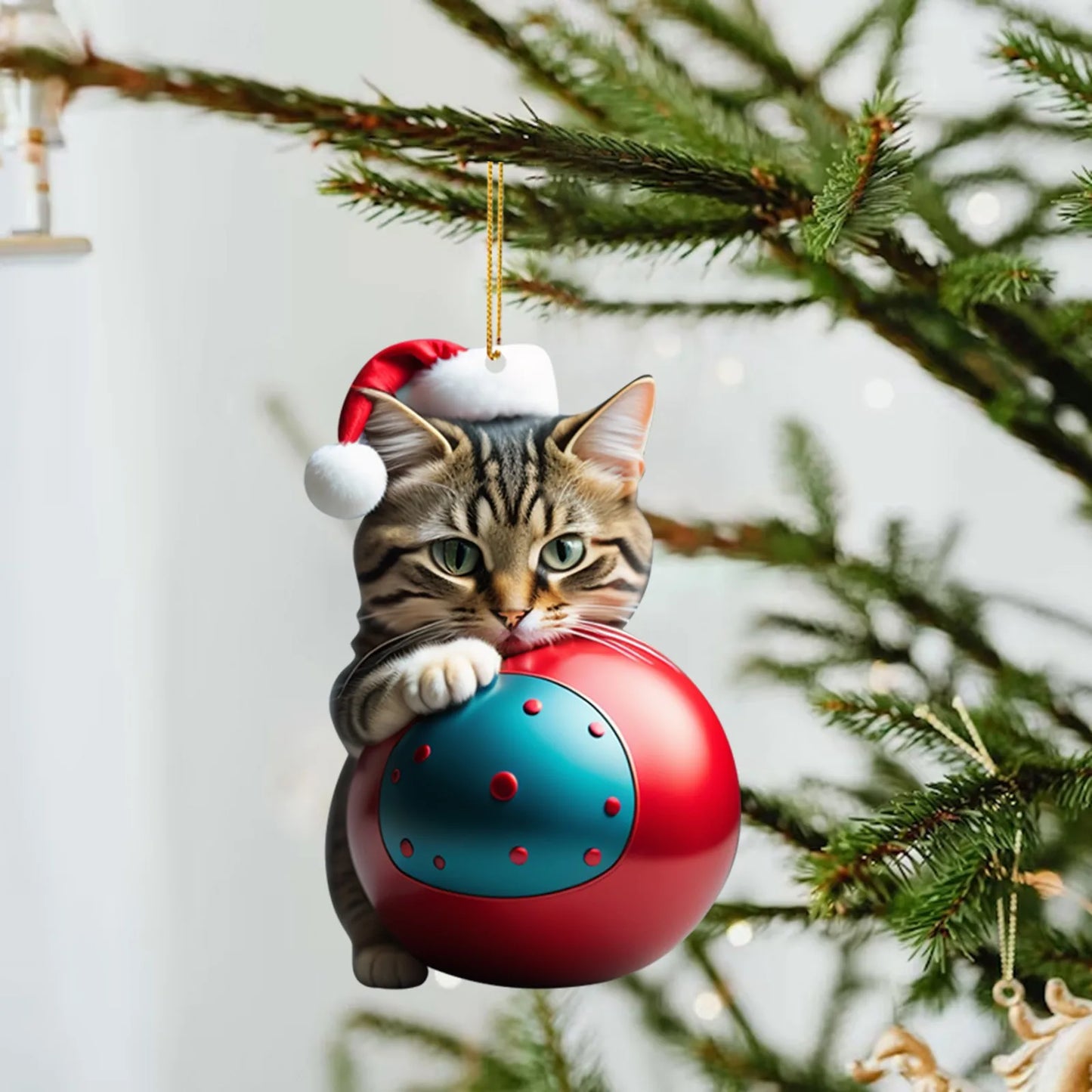 Funny Cat Christmas Tree Ornament