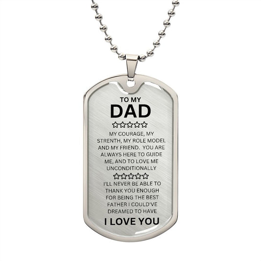 TO MY DAD MY COURAGE DOGTAG SILVER