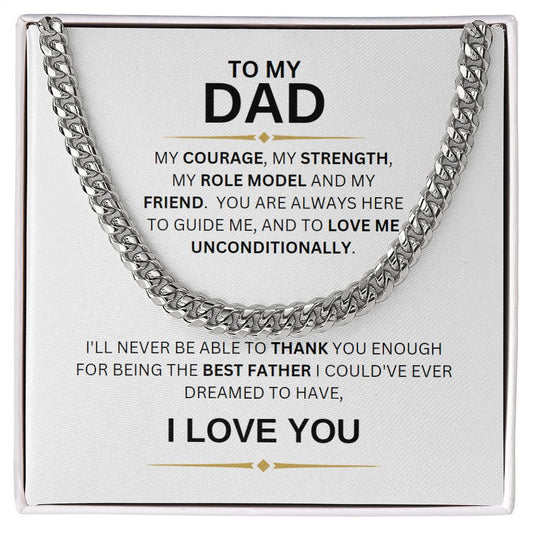 TO MY DAD CUBAN NECKLACE