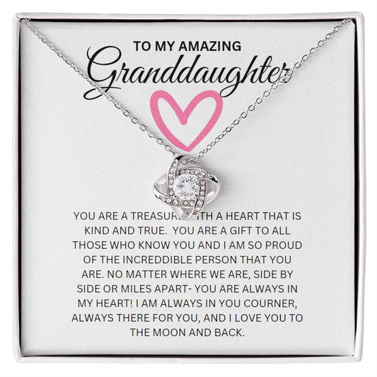 GRANDDAUGHTER YOU ARE A TREASURE- LOVE KNOT NECKLACE